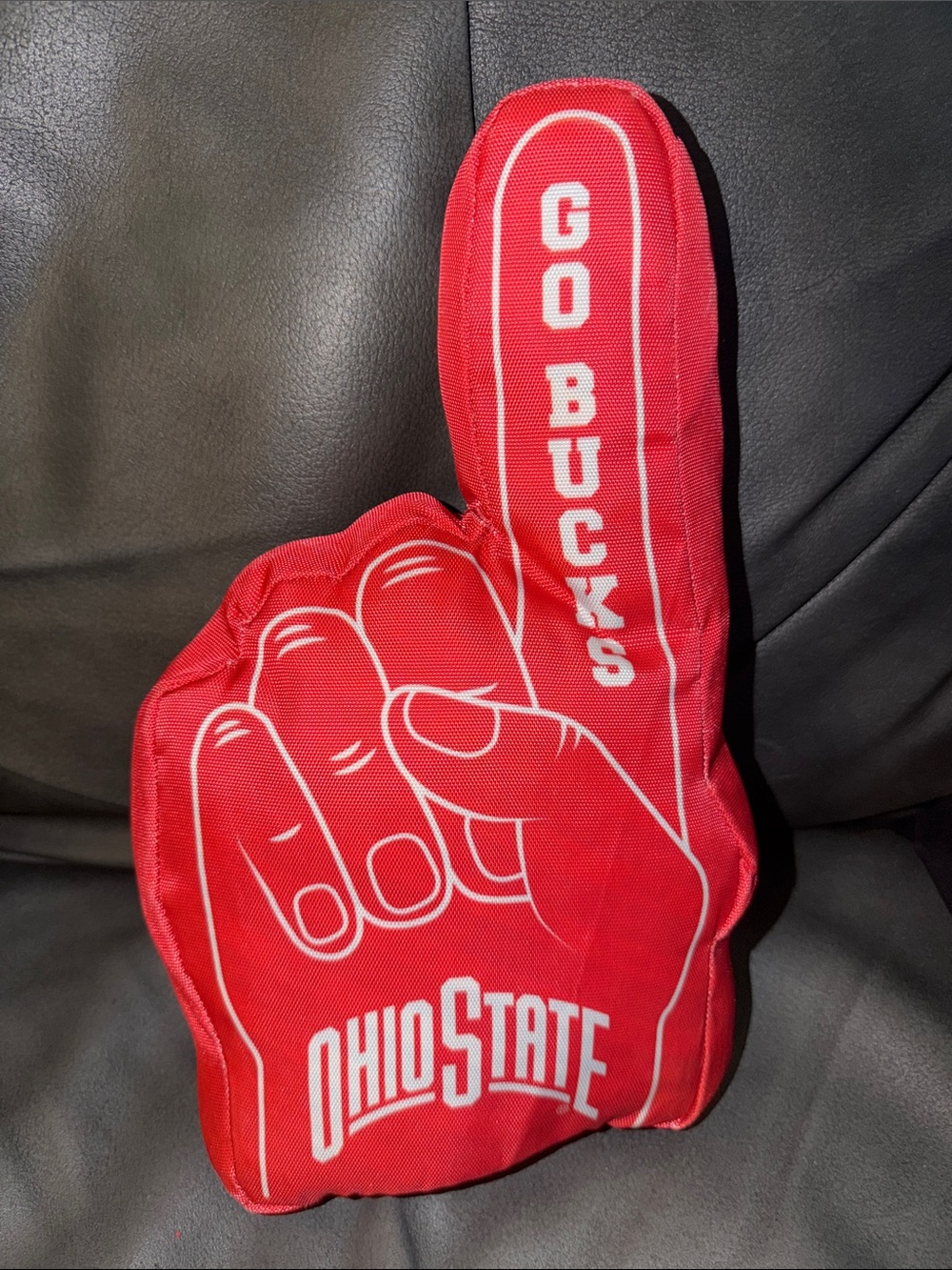 Ohio State Brit’s Buckeye Red fan collectible Finger Pillow - "Go Bucks"